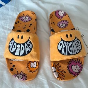 Adidas Kevin Lyons x Adilette Orange Slide/Sandal Monster GY5768 Size 7 Mens